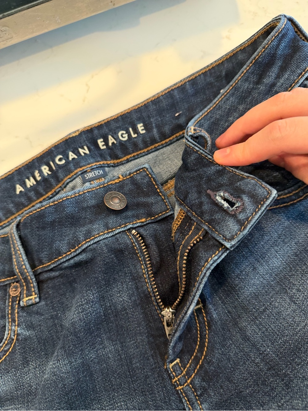 American Eagle Dark wash Super Low-Rise Kick Bootcut Jean - Picture 6 of 11